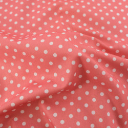 Popeline De Coton à Pois Rose - Maison Klem