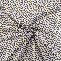 Popeline De Coton à Fleurs Noires Sur Fond Blanc - Maison Klem
