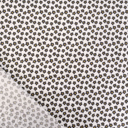 Popeline De Coton à Fleurs Noires Sur Fond Blanc - Maison Klem