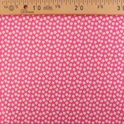 Popeline de Coton à Fleurs Fuchsia - Maison Klem