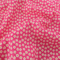 Popeline de Coton à Fleurs Fuchsia - Maison Klem