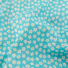 Popeline de Coton à Fleurs Turquoise - Maison Klem