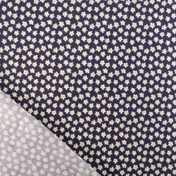 Popeline de Coton à Fleurs Navy - Maison Klem