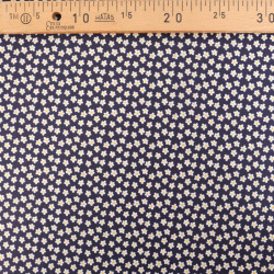 Popeline de Coton à Fleurs Navy - Maison Klem