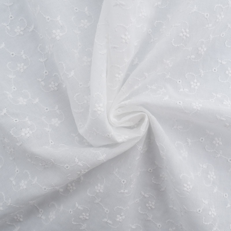 Broderie Anglaise Blanc Crème Petite Fleur - Maison Klem