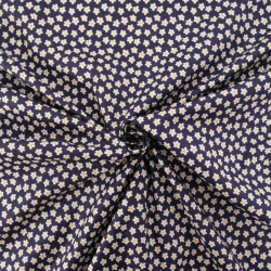 Popeline de Coton à Fleurs Navy - Maison Klem