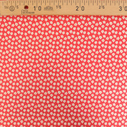 Popeline de Coton à Fleurs Rouge - Maison Klem