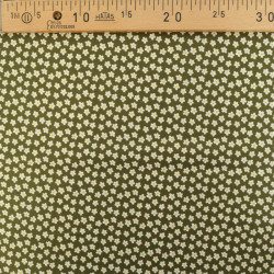 Popeline de Coton à Fleurs Kaki - Maison Klem