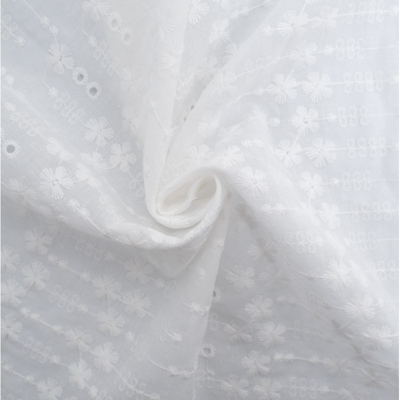 Broderie Anglaise Blanc Crème Cerisier - Maison Klem