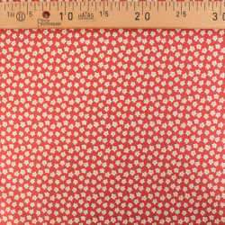 Popeline de Coton à Fleurs Terracotta - Maison Klem