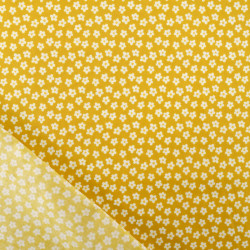 Popeline de Coton à Fleurs Ocre - Maison Klem