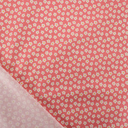 Popeline de Coton à Fleurs Rose - Maison Klem