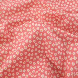 Popeline de Coton à Fleurs Rose - Maison Klem