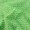 Popeline de Coton à Fleurs Blanches Sur Fond Vert - Maison Klem
