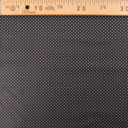 Popeline De Coton Mini Pois Fond Noir - Maison Klem