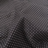 Popeline De Coton Mini Pois Fond Noir - Maison Klem
