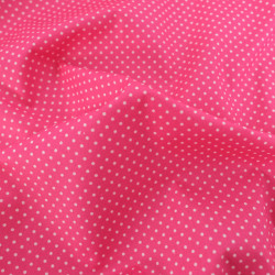 Popeline De Coton Mini Pois Fuchsia - Maison Klem