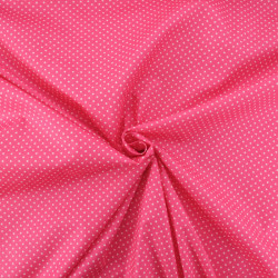 Popeline De Coton Mini Pois Fuchsia - Maison Klem