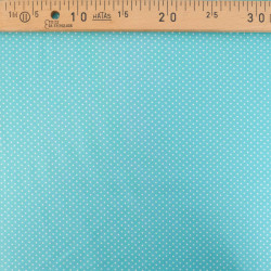 Popeline De Coton Mini Pois Turquoise - Maison Klem