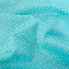 Popeline De Coton Mini Pois Turquoise - Maison Klem