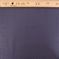 Popeline De Coton Mini Pois Navy - Maison Klem