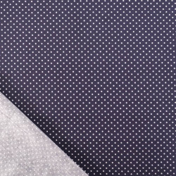 Popeline De Coton Mini Pois Navy - Maison Klem