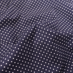 Popeline De Coton Mini Pois Navy - Maison Klem
