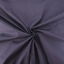 Popeline De Coton Mini Pois Navy - Maison Klem