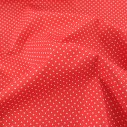 Popeline De Coton Mini Pois Rouge - Maison Klem