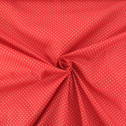 Popeline De Coton Mini Pois Rouge - Maison Klem