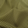Popeline De Coton Mini Pois Kaki - Maison Klem