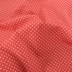 Popeline De Coton Mini Pois Terracotta - Maison Klem