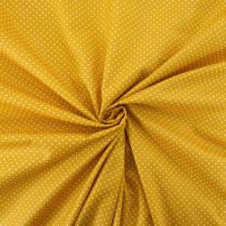 Popeline De Coton Mini Pois Ocre - Maison Klem