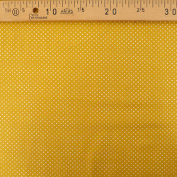Popeline De Coton Mini Pois Ocre - Maison Klem