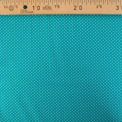 Popeline De Coton Mini Pois Paon - Maison Klem