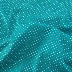 Popeline De Coton Mini Pois Paon - Maison Klem