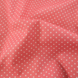 Popeline De Coton Mini Pois Rose - Maison Klem