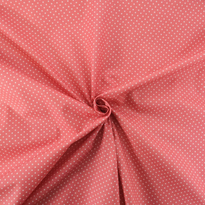 Popeline De Coton Mini Pois Rose - Maison Klem