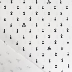 Coton Imprimé Bretagne Hermine Fond Blanc- Maison Klem