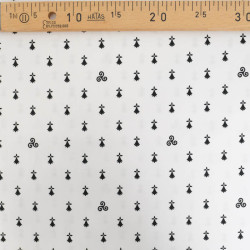 Coton Imprimé Bretagne Hermine Fond Blanc- Maison Klem