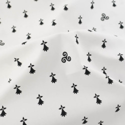 Coton Imprimé Bretagne Hermine Fond Blanc- Maison Klem