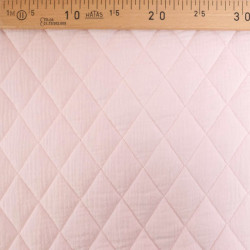 Matelassé Double Gaze Uni Rose Tendre - Gaby - Maison Klem