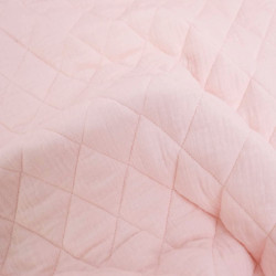 Matelassé Double Gaze Uni Rose Tendre - Maison Klem