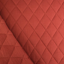 Matelassé Double Gaze Uni Terracotta - Gaby - Maison Klem