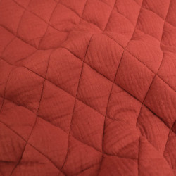 Matelassé Double Gaze Uni Terracotta - Gaby - Maison Klem