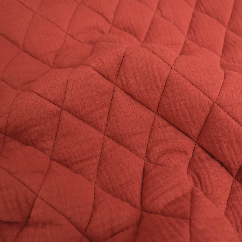 Matelassé Double Gaze Uni Terracotta - Gaby - Maison Klem