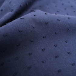 Voile De Coton Plumetis Navy - Maison Klem