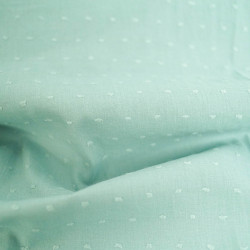 Voile De Coton Plumetis Bleu Aqua - Maison Klem
