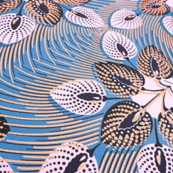 Tissu Wax Graphique Feuille Jaune - Maison Klem