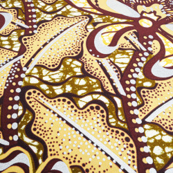 Tissu Wax Ocre Motif Marron - Maison Klem